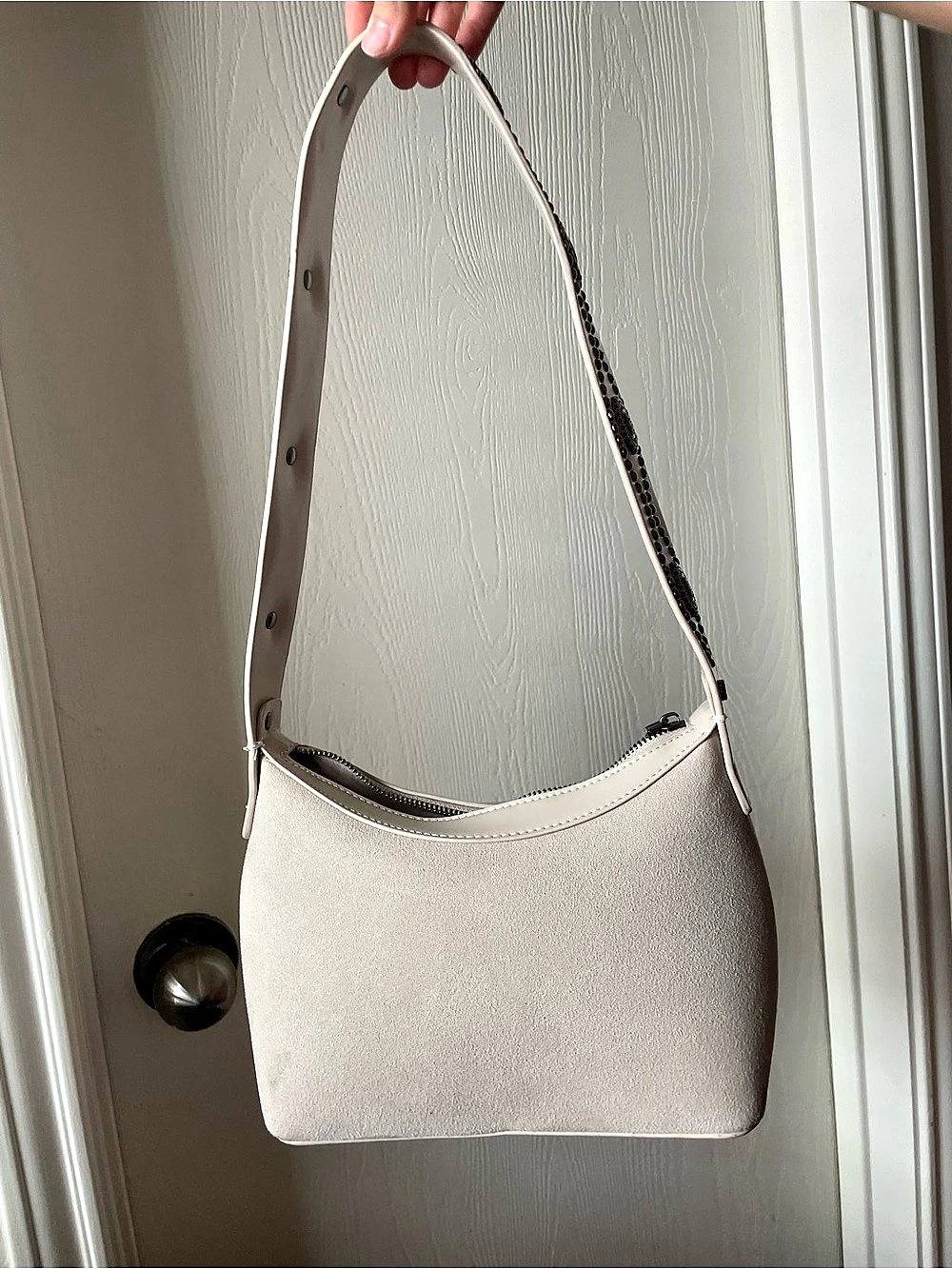 Rachel Zoe Embellished Shoulder Bag in Beige Like New